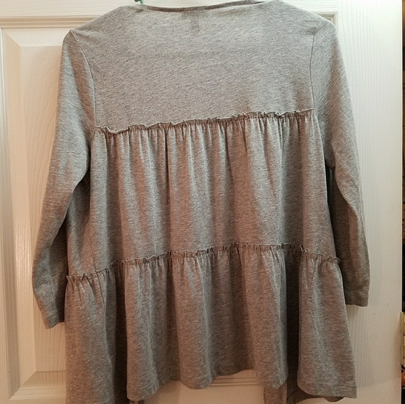 🤍TALBOTS GRAY RUFFLE CARDIGAN🤍 - Picture 2 of 3